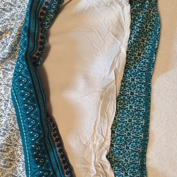 Mountain Fest Cream and Teal Green Print Swing Dress - Picture 9 of 11